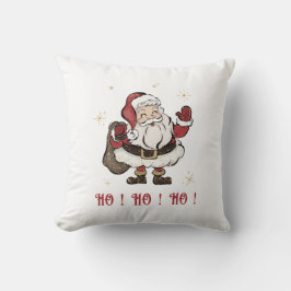 Santa Claus White Throw Kissen