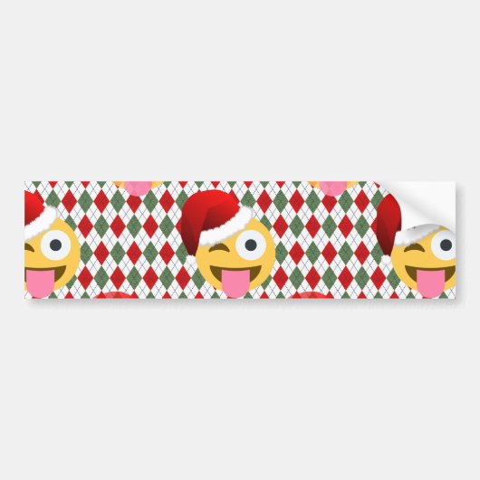 santa claus wink emoji autoaufkleber (Vorne)