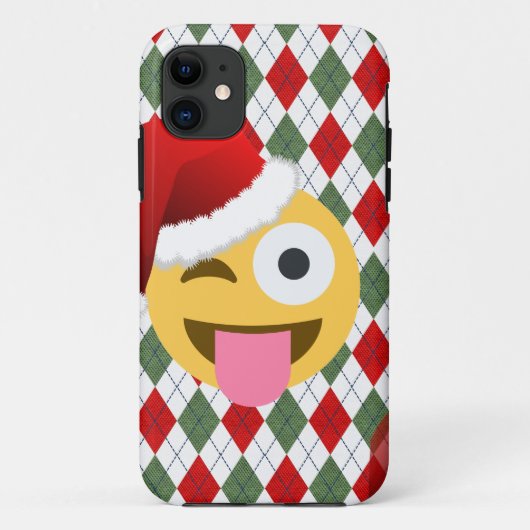 santa claus wink emoji Case-Mate iPhone hülle (Rückseite)