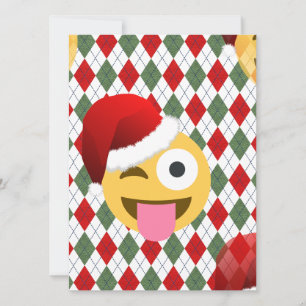santa claus wink emoji feiertagskarte