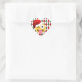 santa claus wink emoji Herz-Aufkleber (Tasche)