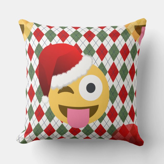 santa claus wink emoji kissen (Vorderseite)