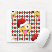 santa claus wink emoji mousepad (Mit Mouse)