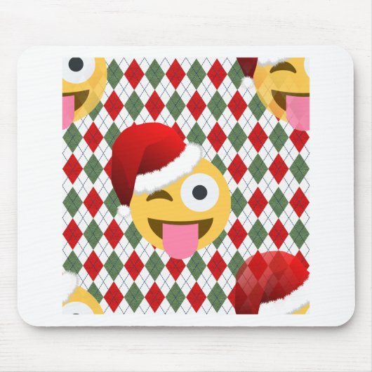 santa claus wink emoji mousepad (Vorne)