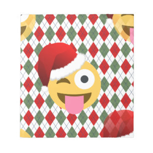 santa claus wink emoji notizblock