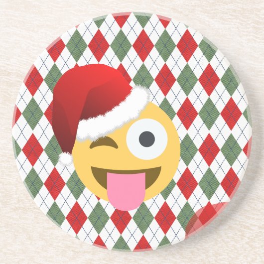 santa claus wink emoji untersetzer (Vorne)