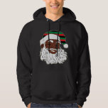 Santa Claus Winking Christmas Pan Afrikanischer Fl Hoodie<br><div class="desc">Santa Claus Winking Christmas Pan Afrikanische Flagge Hat Black</div>