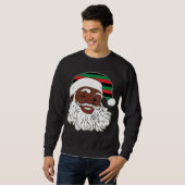 Santa Claus Winking Christmas Pan Afrikanischer Fl Sweatshirt (Vorne ganz)