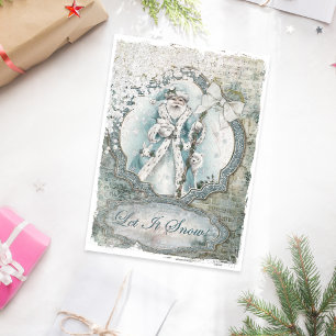 Santa Claus Winter Lassen Sie es Schnee blauer Han Seidenpapier
