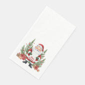Santa Claus Winter Wreath Frohe Weihnachten Serviette (Ecke)