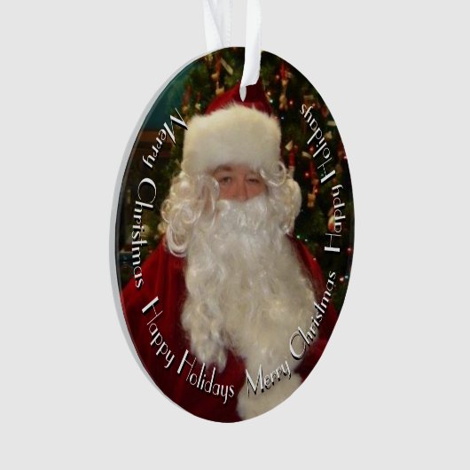 Santa Claus with Customizable Text Ornament (Vorderseite)