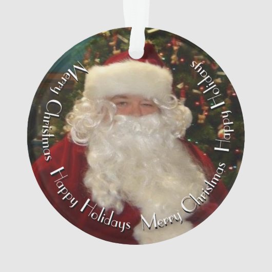Santa Claus with Customizable Text Ornament (Rückseite)