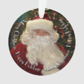 Santa Claus with Customizable Text Ornament (Vorderseite)