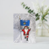 Santa Claus With Ensign Feiertagspostkarte (Stehend Vorderseite)
