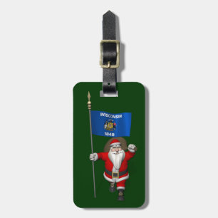 Santa Claus With Ensign Gepäckanhänger