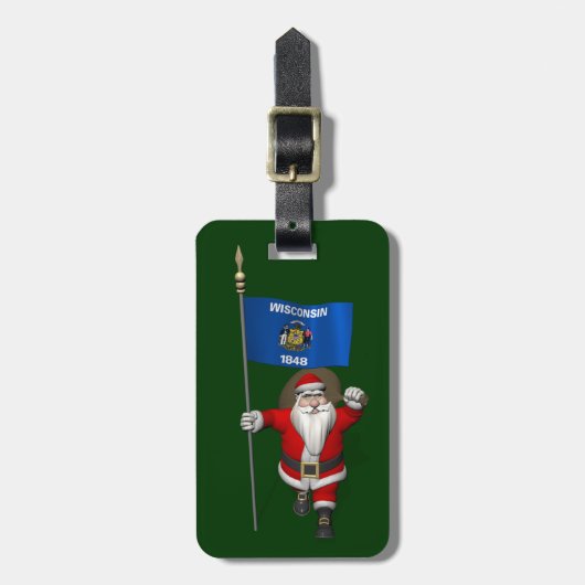 Santa Claus With Ensign Gepäckanhänger (Vorderseite vertikal)