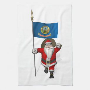 Santa Claus With Ensign Geschirrtuch