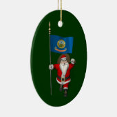 Santa Claus With Ensign Keramikornament (Rechts)
