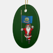 Santa Claus With Ensign Keramikornament (Links)