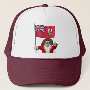 Santa Claus With Ensign Of Bermuda Truckerkappe