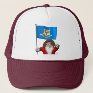 Santa Claus With Ensign Of Connecticut Truckerkappe