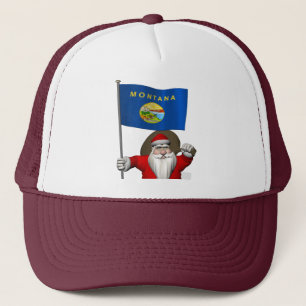 Santa Claus With Ensign Of Montana Truckerkappe