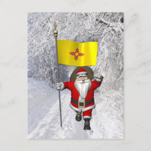 Santa Claus With Ensign Of New Mexico Feiertagspostkarte