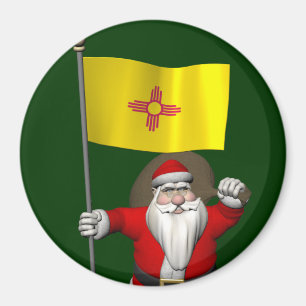 Santa Claus With Ensign Of New Mexico Magnet