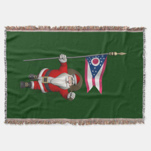 Santa Claus With Ensign Of Ohio Decke