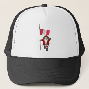 Santa Claus With Ensign Of Peru Truckerkappe
