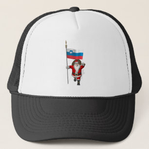 Santa Claus With Ensign Of Slovenia Truckerkappe