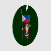 Santa Claus With Ensign Of The Philippinen Ornament (Vorderseite)