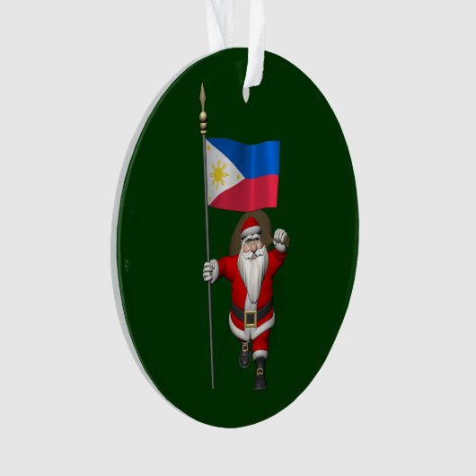 Santa Claus With Ensign Of The Philippinen Ornament (Vorderseite)