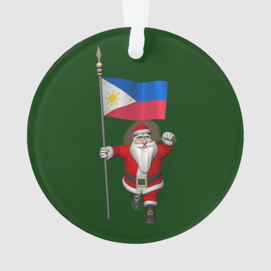 Santa Claus With Ensign Of The Philippinen Ornament (Rückseite)