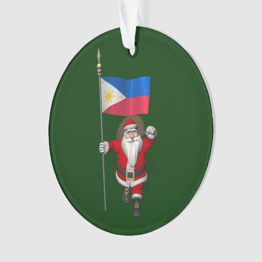 Santa Claus With Ensign Of The Philippinen Ornament (Vorderseite)