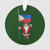 Santa Claus With Ensign Of The Philippinen Ornament (Vorderseite)