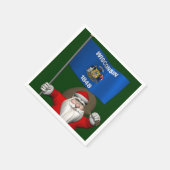 Santa Claus With Ensign Serviette (Ecke)