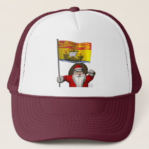 Santa Claus With Flag Of New Brunswick CDN Truckerkappe