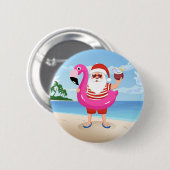 Santa Claus with flamingo Button (Vorne & Hinten)
