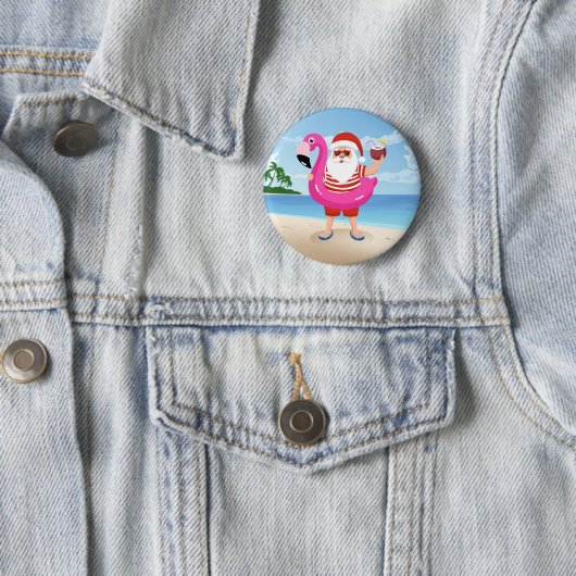 Santa Claus with flamingo Button (Beispiel)
