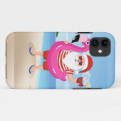 Santa Claus with flamingo Case-Mate iPhone Hülle (Rückseite (Horizontal))