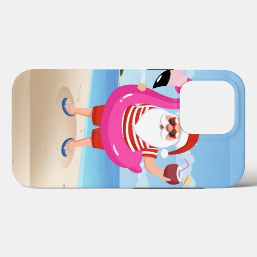 Santa Claus with flamingo Case-Mate iPhone Hülle (Rückseite (Horizontal))