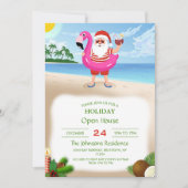 Santa Claus with flamingo Einladung (Vorderseite)