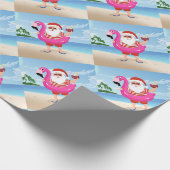 Santa Claus with flamingo Geschenkpapier (Ecke)
