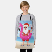 Santa Claus with flamingo inflatable ring Schürze (Getragen)