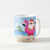 Santa Claus with flamingo Kaffeetasse (VorderseiteRechts)