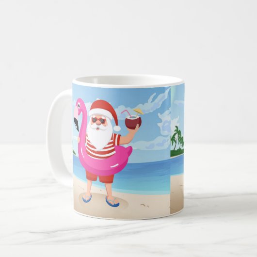 Santa Claus with flamingo Kaffeetasse (Vorderseite Links)