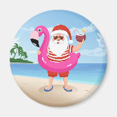 Santa Claus with flamingo Magnet (Vorne)