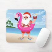 Santa Claus with flamingo Mousepad (Mit Mouse)