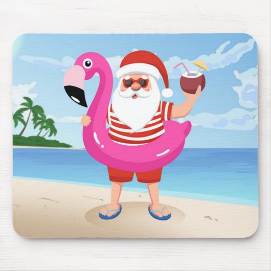 Santa Claus with flamingo Mousepad (Vorne)